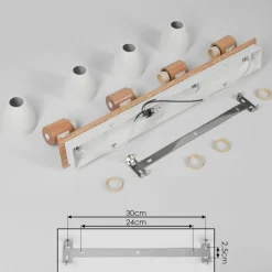 Plafonnier Kouek Ecru, Blanc, 4 Lumieres