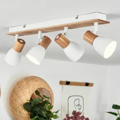 Plafonnier Kouek Ecru, Blanc, 4 Lumieres