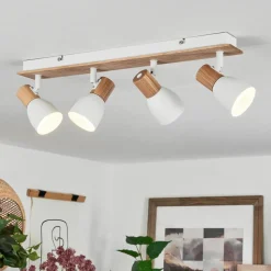 Plafonnier Kouek Ecru, Blanc, 4 Lumieres