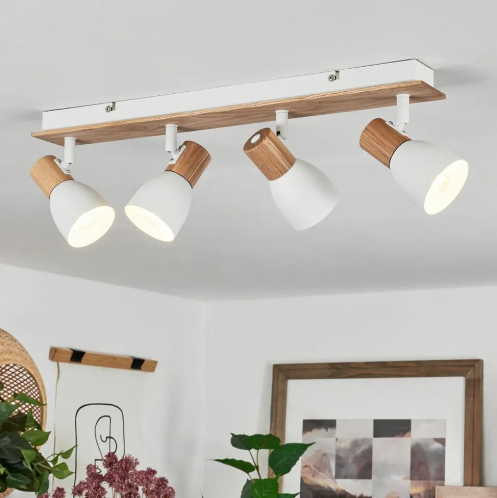Plafonnier Kouek Ecru, Blanc, 4 Lumieres