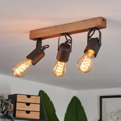 Plafonnier Kouk Ecru, Noir, 3 Lumieres