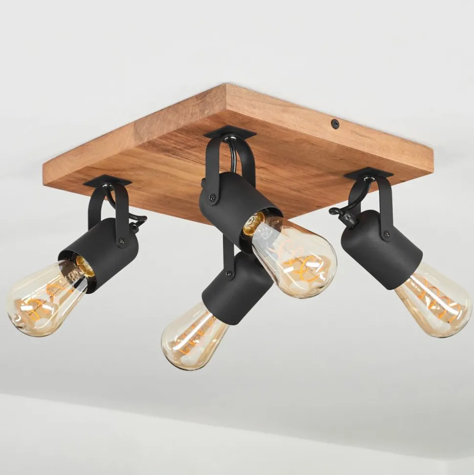 Plafonnier Kouk Ecru, Noir, 4 Lumieres