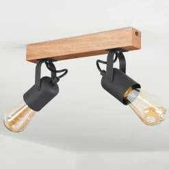 Plafonnier Kouk Ecru, Noir, 2 Lumieres