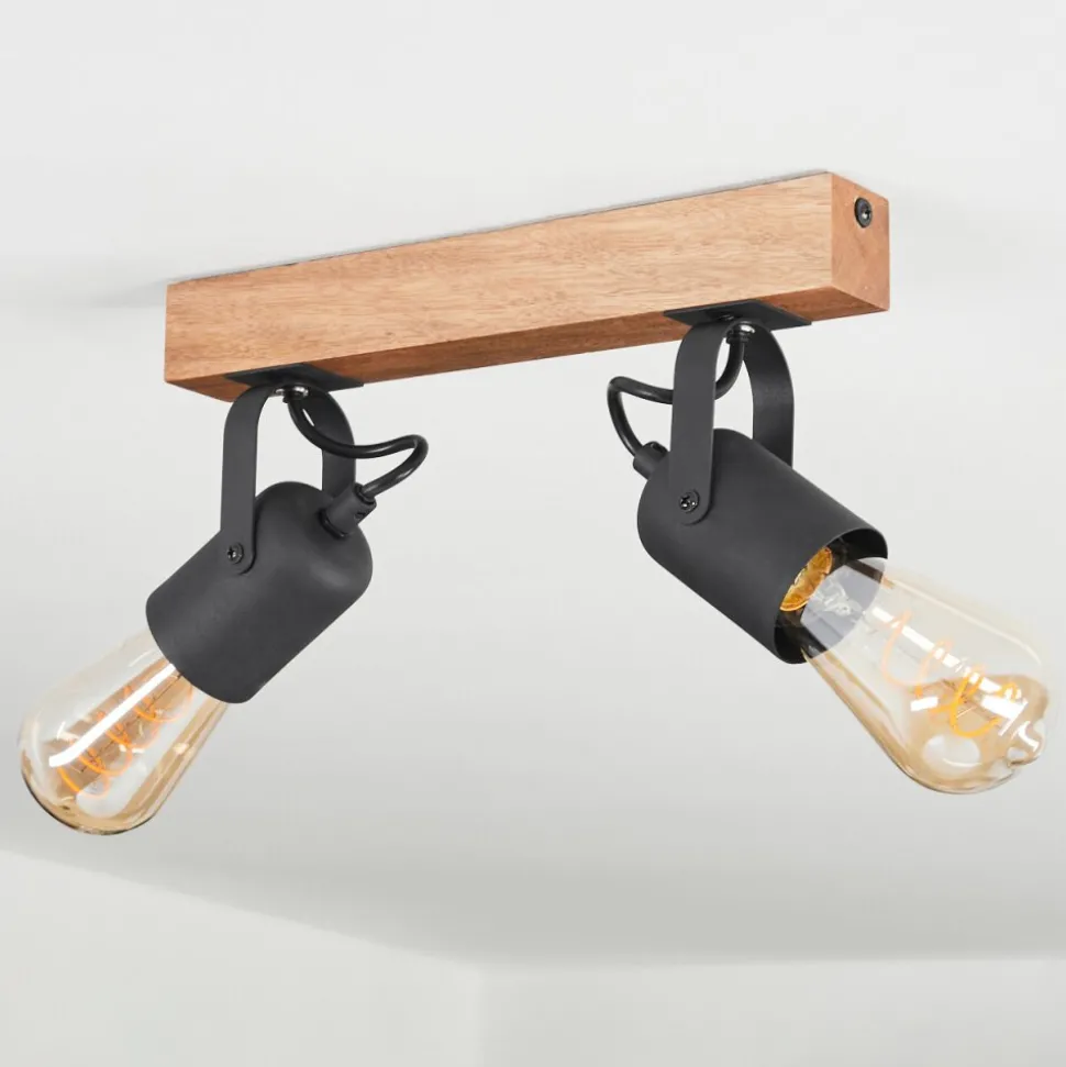 Plafonnier Kouk Ecru, Noir, 2 Lumieres
