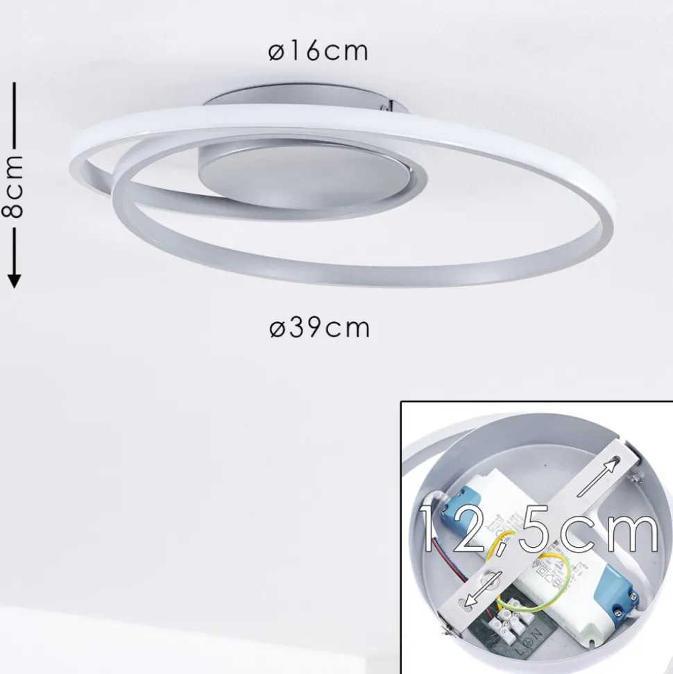 Plafonnier Leksund Led Argente, 1 Lumiere