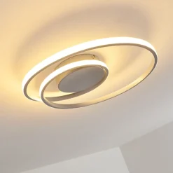 Plafonnier Leksund Led Argente, 1 Lumiere