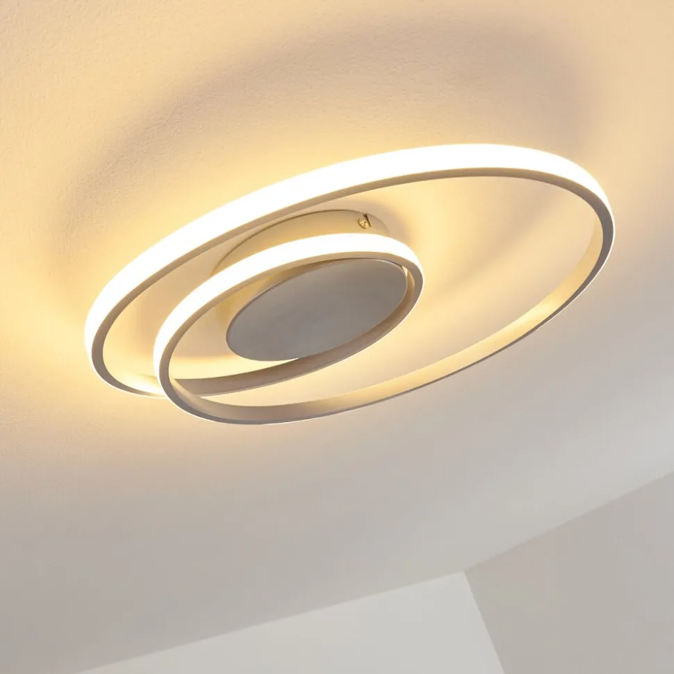 Plafonnier Leksund Led Argente, 1 Lumiere