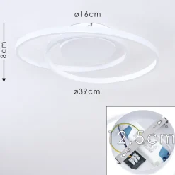 Plafonnier Leksund Led Blanc, 1 Lumiere