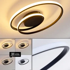 Plafonnier Leksund Led Noir, 1 Lumiere