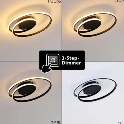 Plafonnier Leksund Led Noir, 1 Lumiere