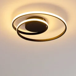 Plafonnier Leksund Led Noir, 1 Lumiere