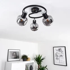 Plafonnier Lexington Chrome, Noir, 3 Lumieres