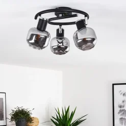 Plafonnier Lexington Chrome, Noir, 3 Lumieres