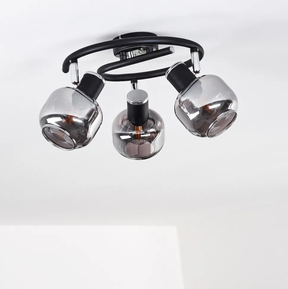 Plafonnier Lexington Chrome, Noir, 3 Lumieres