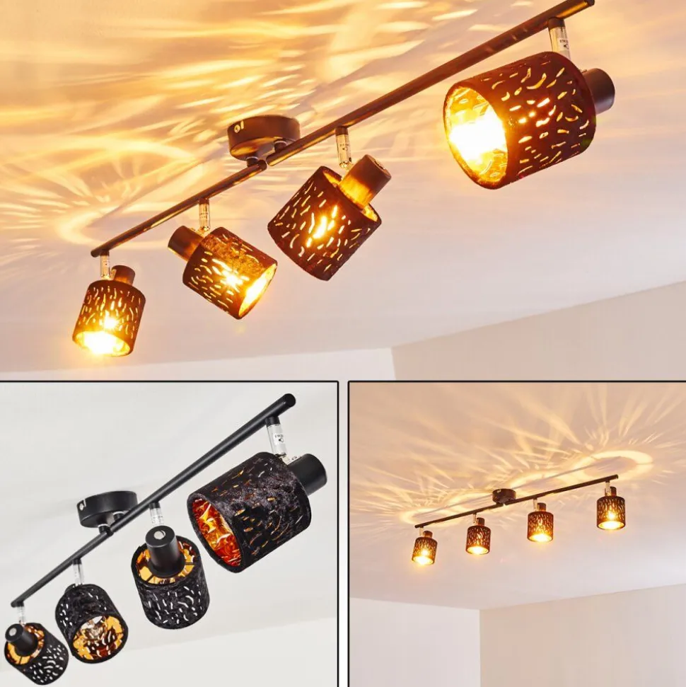 Plafonnier Liared Noir, 4 Lumieres