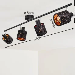 Plafonnier Liared Noir, 4 Lumieres
