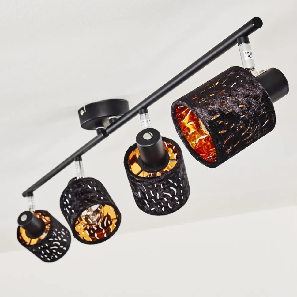 Plafonnier Liared Noir, 4 Lumieres