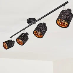 Plafonnier Liared Noir, 4 Lumieres
