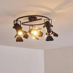 Plafonnier Lichinga Noir, 3 Lumieres