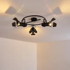 Plafonnier Lichinga Noir, 3 Lumieres