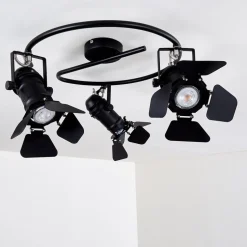 Plafonnier Lichinga Noir, 3 Lumieres