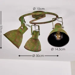 Plafonnier Lisele Vert, Rouille, 3 Lumieres
