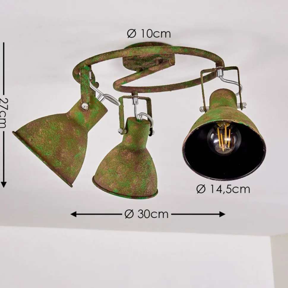 Plafonnier Lisele Vert, Rouille, 3 Lumieres
