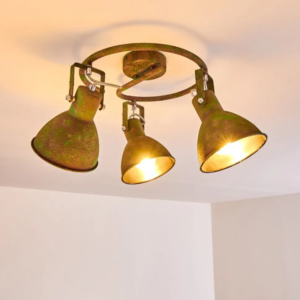 Plafonnier Lisele Vert, Rouille, 3 Lumieres