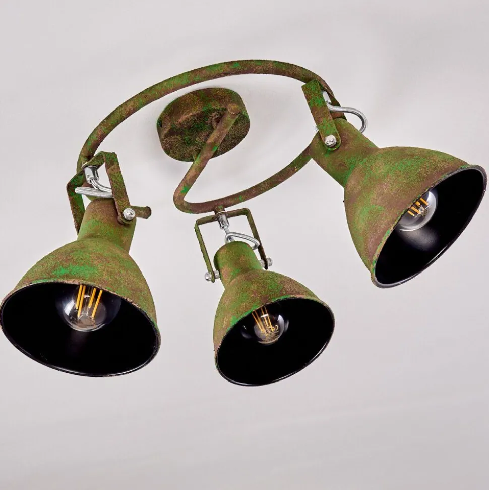 Plafonnier Lisele Vert, Rouille, 3 Lumieres
