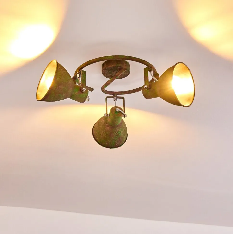 Plafonnier Lisele Vert, Rouille, 3 Lumieres