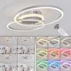 Plafonnier Lithgow Led Argente, 2 Lumieres, Telecommandes, Changeur De Couleurs
