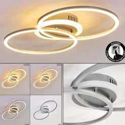 Plafonnier Lithgow Led Argente, 1 Lumiere