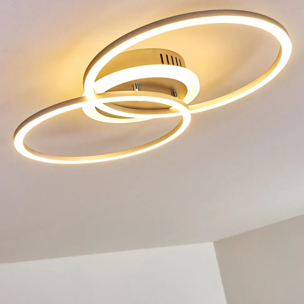 Plafonnier Lithgow Led Argente, 1 Lumiere