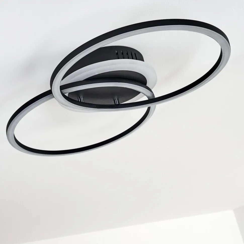 Plafonnier Lithgow Led Noir, 1 Lumiere