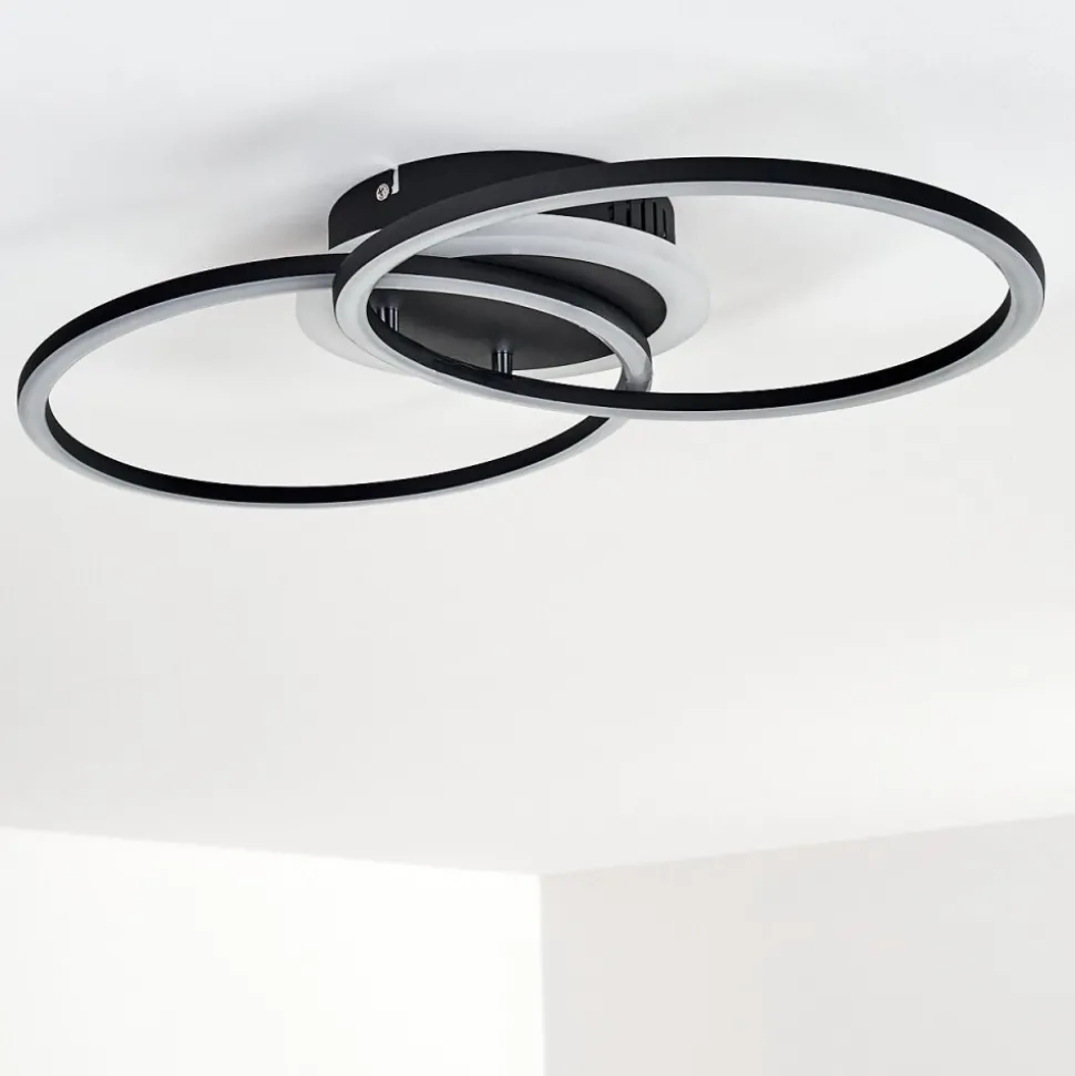 Plafonnier Lithgow Led Noir, 1 Lumiere