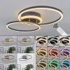 Plafonnier Lithgow Led Noir, 2 Lumieres, Telecommandes, Changeur De Couleurs
