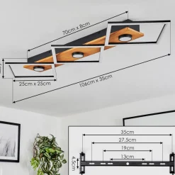 Plafonnier Lomnion Led Ecru, Noir, 1 Lumiere