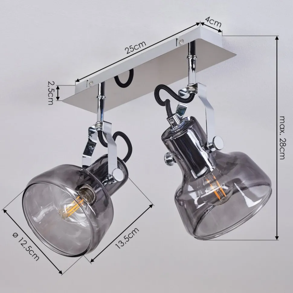 Plafonnier Lulea Chrome, 2 Lumieres