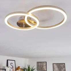 Plafonnier Malanje Led Nickel Mat, 2 Lumieres