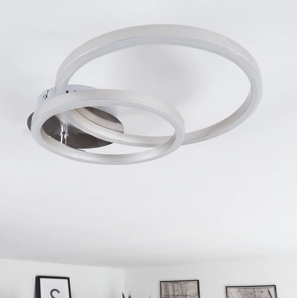 Plafonnier Malanje Led Nickel Mat, 2 Lumieres