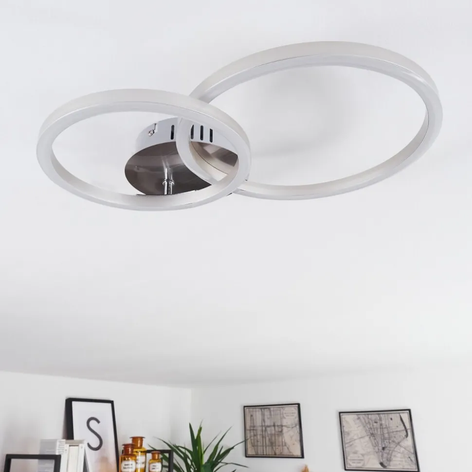 Plafonnier Malanje Led Nickel Mat, 2 Lumieres