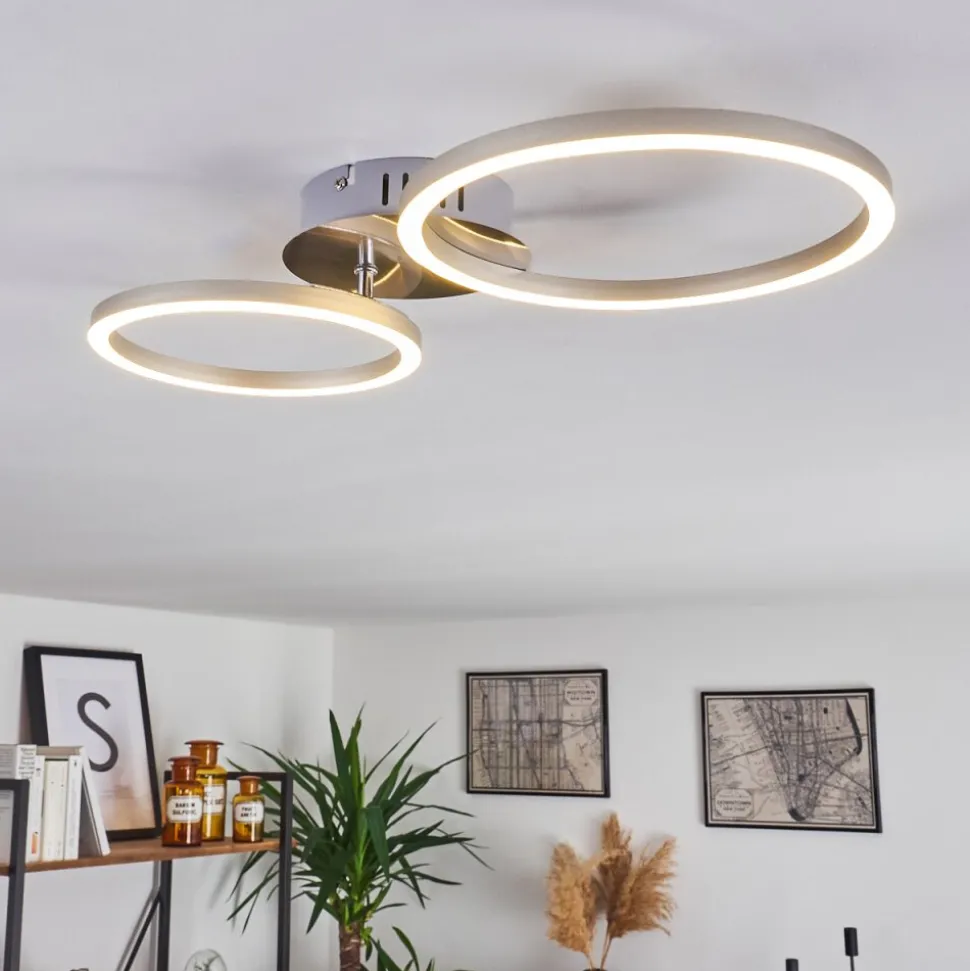 Plafonnier Malanje Led Nickel Mat, 2 Lumieres