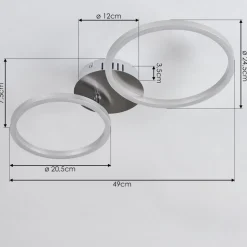 Plafonnier Malanje Led Nickel Mat, 2 Lumieres
