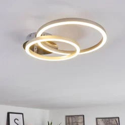 Plafonnier Malanje Led Nickel Mat, 2 Lumieres
