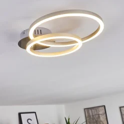 Plafonnier Malanje Led Nickel Mat, 2 Lumieres