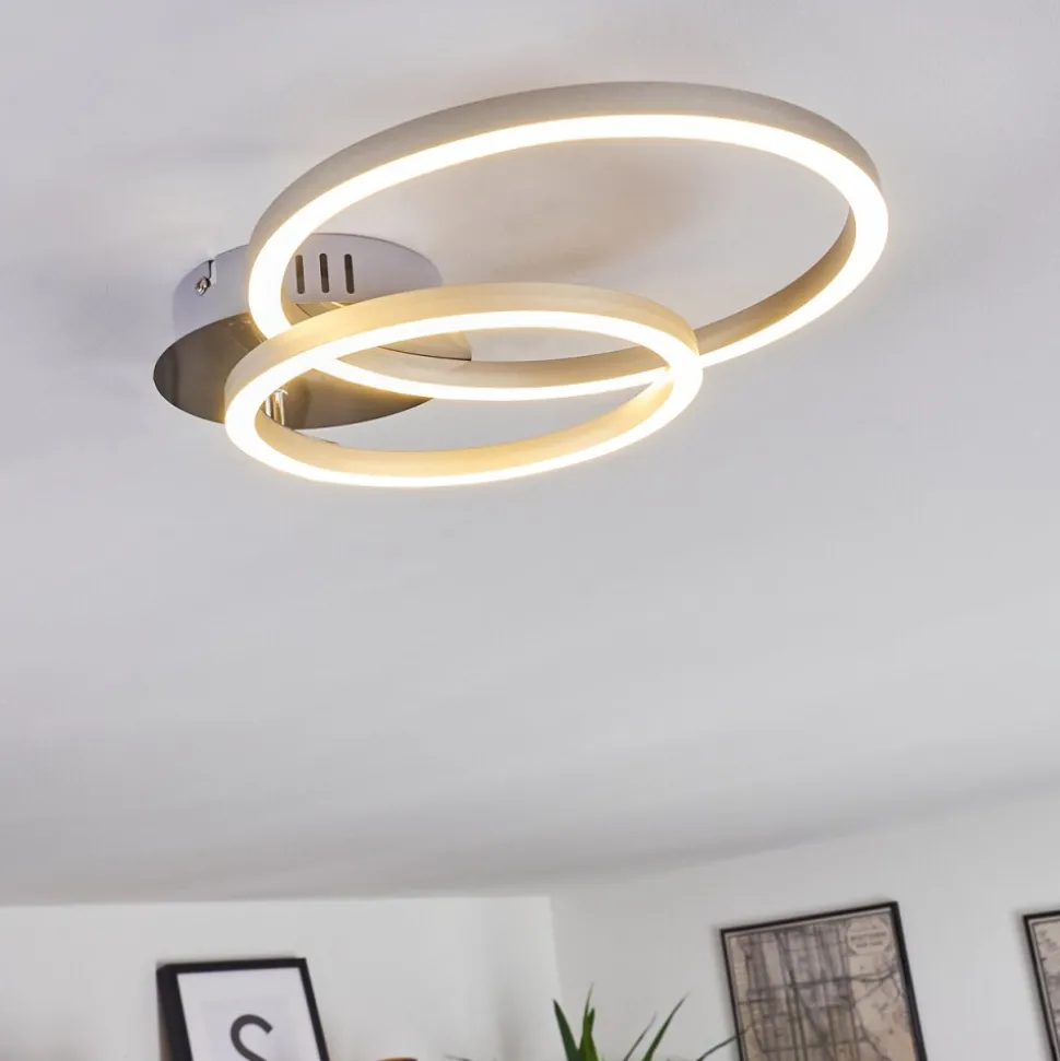 Plafonnier Malanje Led Nickel Mat, 2 Lumieres
