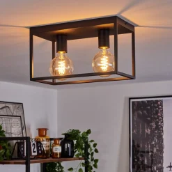 Plafonnier Malao Noir, 2 Lumieres