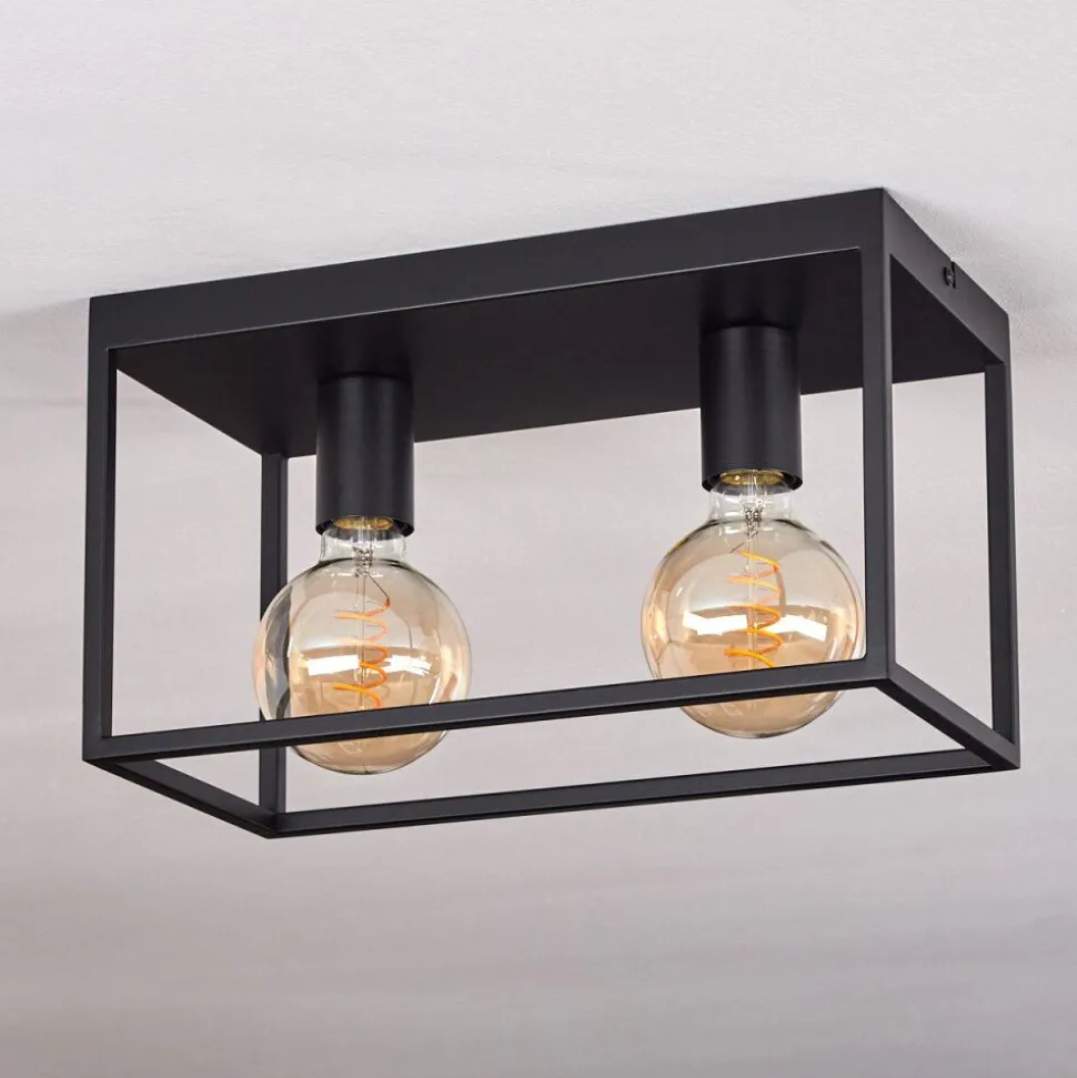Plafonnier Malao Noir, 2 Lumieres