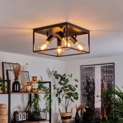 Plafonnier Malao Noir, 4 Lumieres
