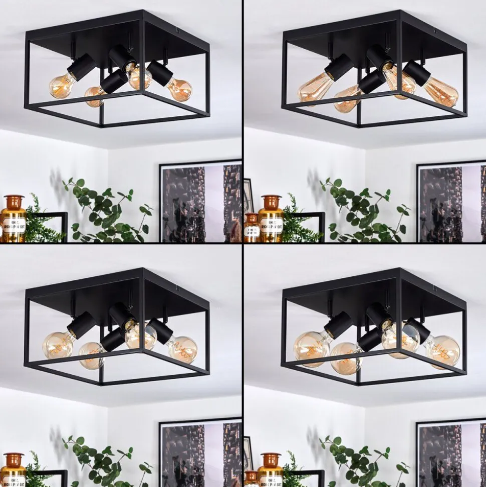 Plafonnier Malao Noir, 4 Lumieres